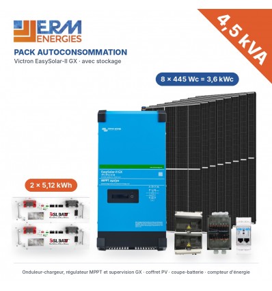 Pack autoconsommation Victron 4,5 kVA - 3,6 kWc - 10,2 kWh