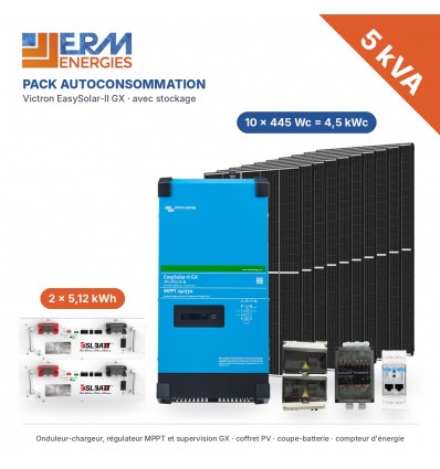 Pack autoconsommation Victron 5 kVA - 4,5 kWc - 10,2 kWh